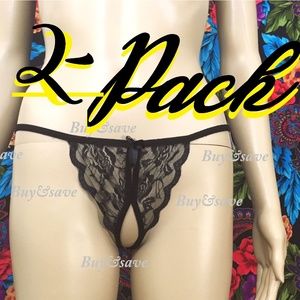 NEW 2-PACK SEXY CROTCHLESS G-STRING PANTIES THONGS